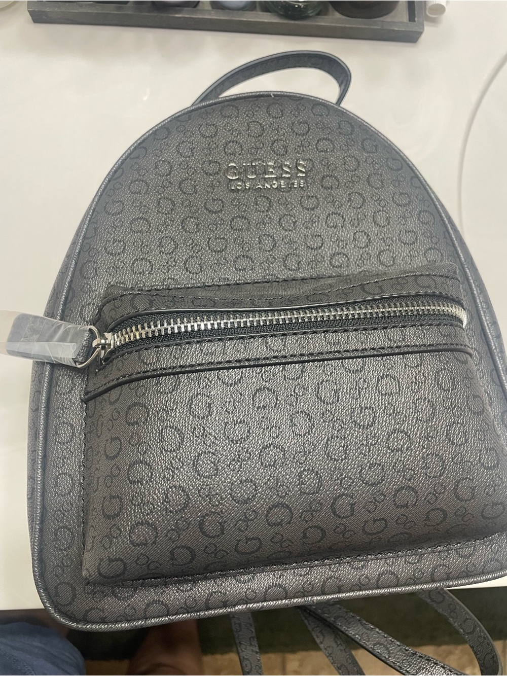 GUESS women’s Black Signature Backpack